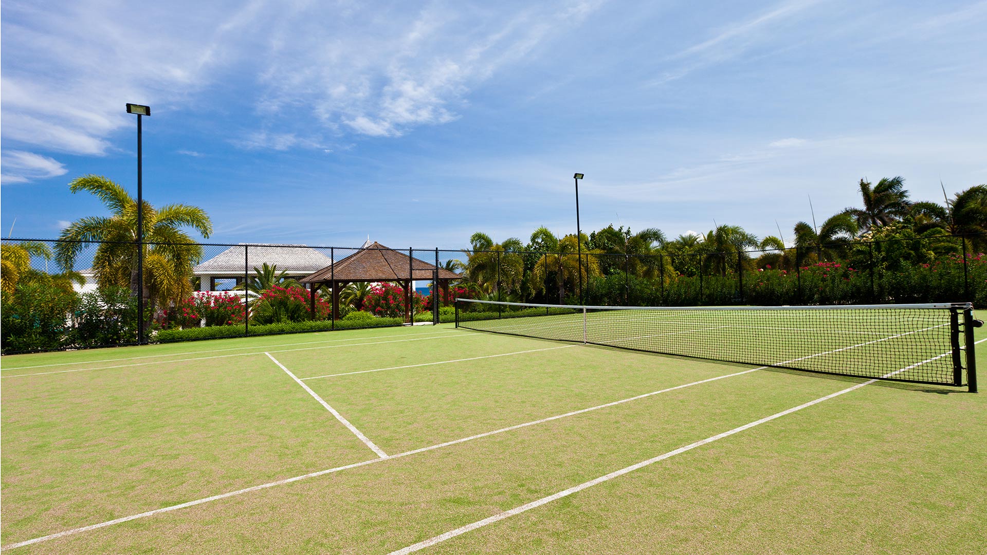 A private tennis court is one of the many special amenities that make Le Bleu Villa on Anguilla a dream vacation rental villa.
