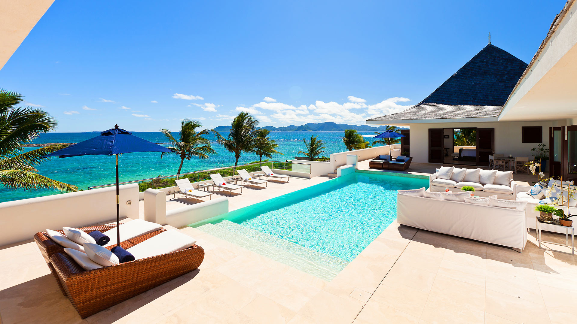 Le Bleu Villa has fantastic views from the pool deck.