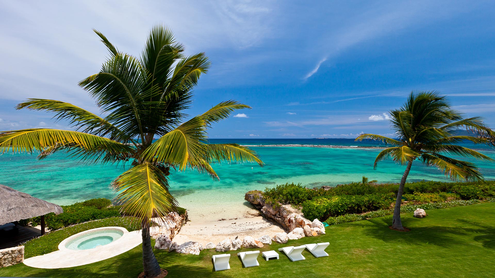 Savor Le Bleu Villa's secluded beach area with the ones you love the most.
